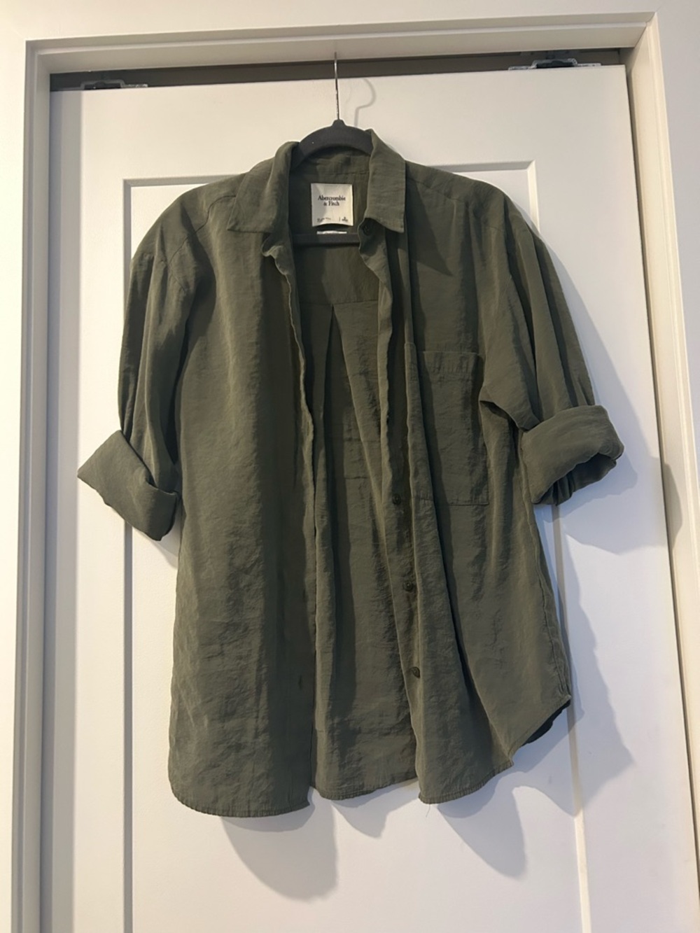 Lightweight Olive Green Button-Up Shirt
